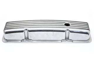 1958-86 CHEVY SMALL BLOCK 283-305-327-350-400 SHORT POLISHED ALUMINUM VALVE COVERS - FULL FINNED