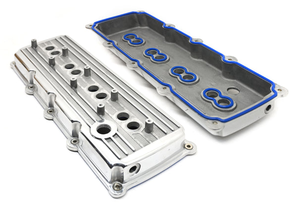 CFR Performance Compatible/Replacement Aluminum Mopar, Chrysler, Jeep, Ram Gen 3 Hellcat Conversion HEMI Valve Covers (5.7L, 6.1L, 6.4L) - Polished Finish, Includes Oil Filler Tube and Quick Connect