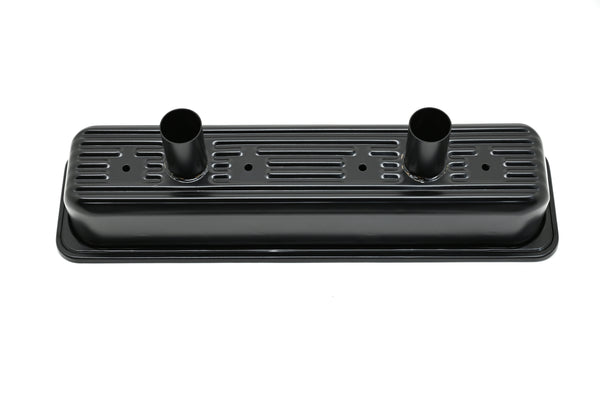 STEEL 1987-2000 CHEVY SB 5.0L 305 5.7L 350 CIRCLE TRACK RACING CENTER BOLT TALL VALVE COVERS - BLACK