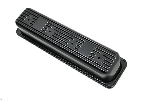 STEEL 1987-2000 CHEVY SB 5.0L 305 5.7L 350 CIRCLE TRACK RACING CENTER BOLT TALL VALVE COVERS - BLACK