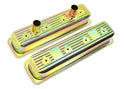 STEEL 1987-2000 CHEVY SB 5.0L 305 5.7L 350 CIRCLE TRACK RACING CENTER BOLT TALL VALVE COVERS - ZINC