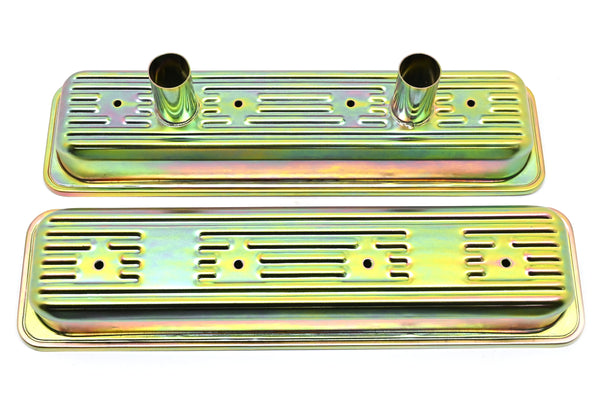 STEEL 1987-2000 CHEVY SB 5.0L 305 5.7L 350 CIRCLE TRACK RACING CENTER BOLT VALVE COVERS - ZINC