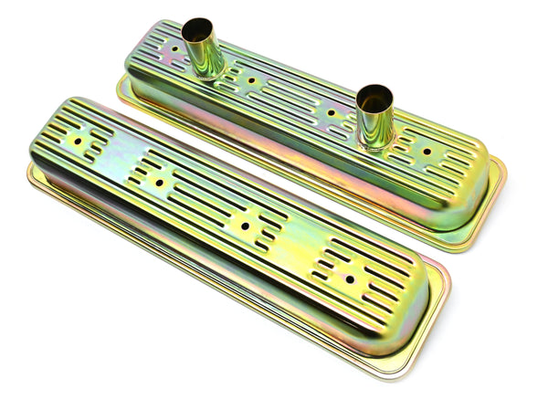 STEEL 1987-2000 CHEVY SB 5.0L 305 5.7L 350 CIRCLE TRACK RACING CENTER BOLT VALVE COVERS - ZINC