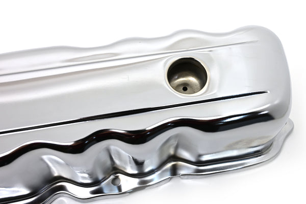 1960-83 FORD 144-170-200-250 STRAIGHT-INLINE 6 CYLINDER STEEL VALVE COVER - CHROME