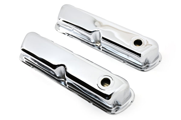 1962-85 FORD SMALL BLOCK 260-289-302-351W STEEL VALVE COVERS - CHROME