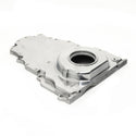 ALUMINUM CHEVY LS TWO PIECE TIMING CHAIN COVER W-O CAM SENSOR HOLE - POLISHED