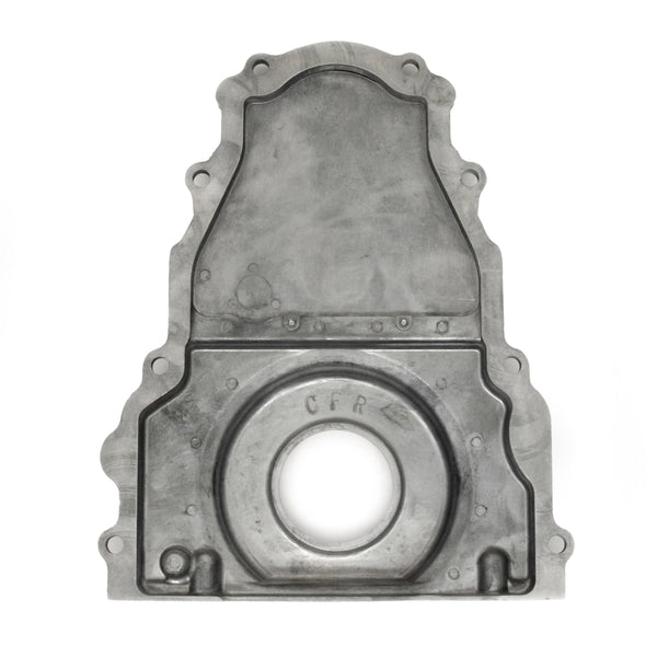 ALUMINUM CHEVY LS TWO PIECE TIMING CHAIN COVER W-O CAM SENSOR HOLE - POLISHED