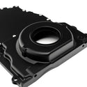 ALUMINUM CHEVY LS TWO PIECE TIMING CHAIN COVER W-O CAM SENSOR HOLE - BLACK