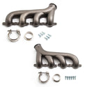 CAST IRON EXHAUST MANIFOLDS V BAND DRIVER PASSENGER 02-12 CHEVY LS BASED KIT - RAW