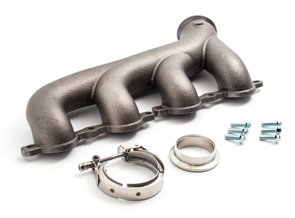 CAST IRON EXHAUST MANIFOLDS V BAND DRIVER PASSENGER 02-12 CHEVY LS BASED KIT - RAW