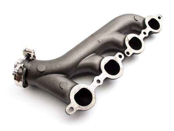 CAST IRON EXHAUST MANIFOLDS V BAND DRIVER PASSENGER 02-12 CHEVY LS BASED KIT - RAW