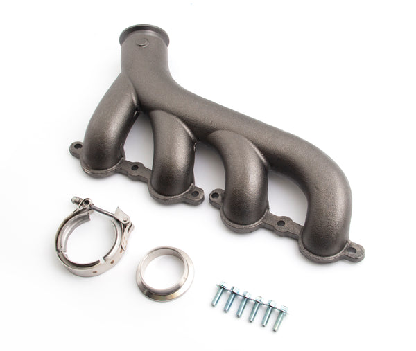 CAST IRON EXHAUST MANIFOLDS V BAND DRIVER PASSENGER 02-12 CHEVY LS BASED KIT - RAW