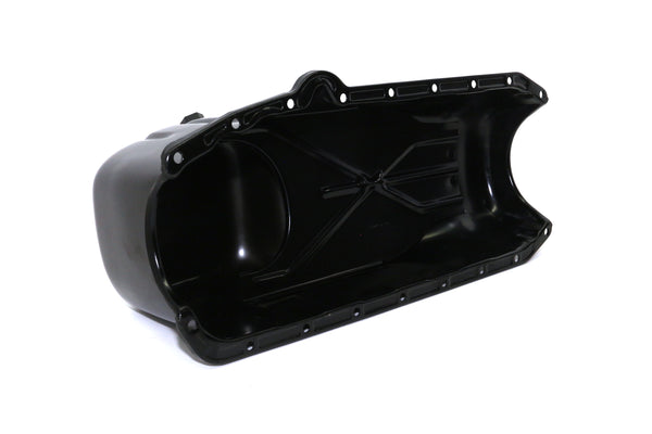 1958-79 CHEVY SMALL BLOCK 283-305-327-350-400 STOCK OEM STYLE OIL PAN - BLACK