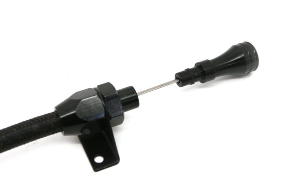 CFR STAINLESS GM 4L60E FIREWALL MOUNT FLEXIBLE TRANSMISSION DIPSTICK - BLACK